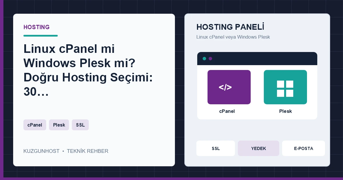 Linux cPanel ve Windows Plesk hosting karşılaştırması