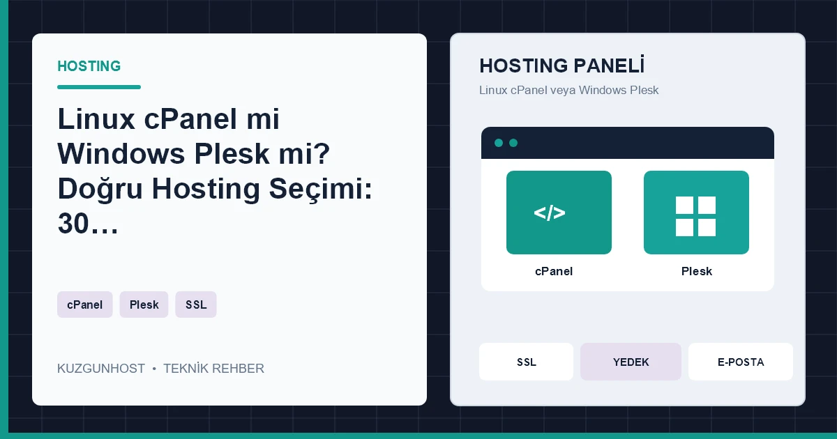 Linux cPanel ve Windows Plesk hosting karşılaştırması