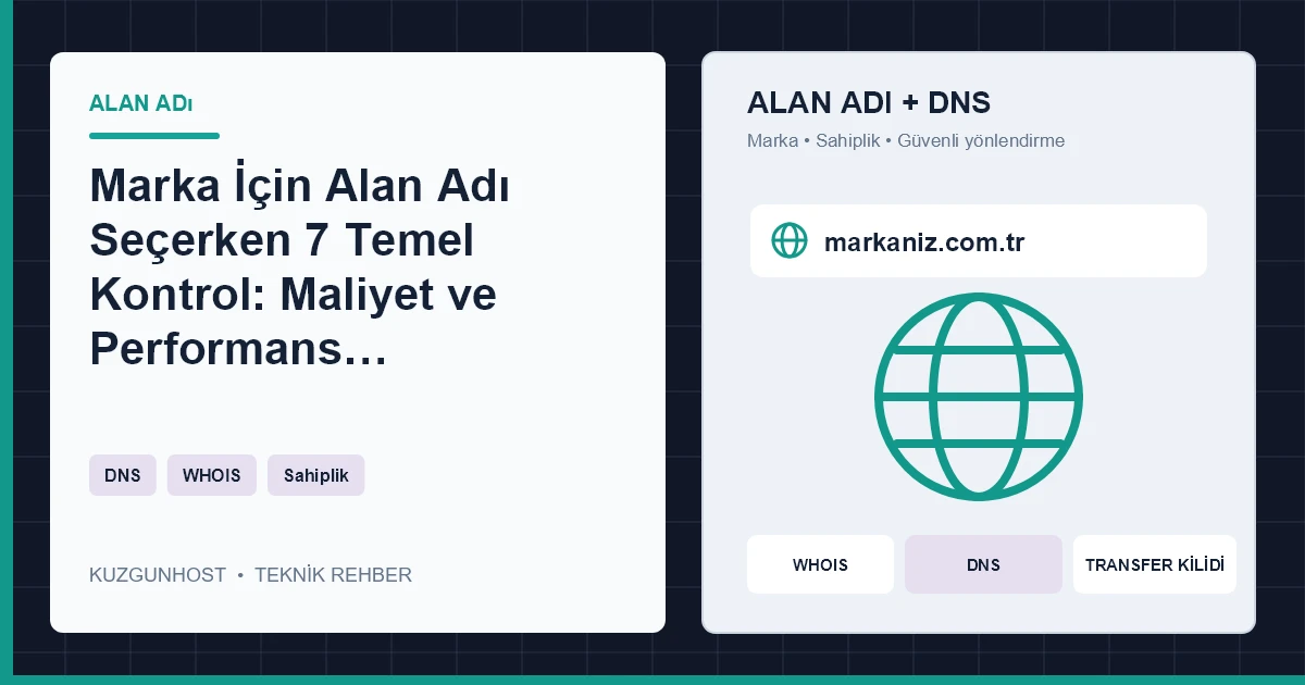 Markaya uygun alan adı ve DNS seçimi