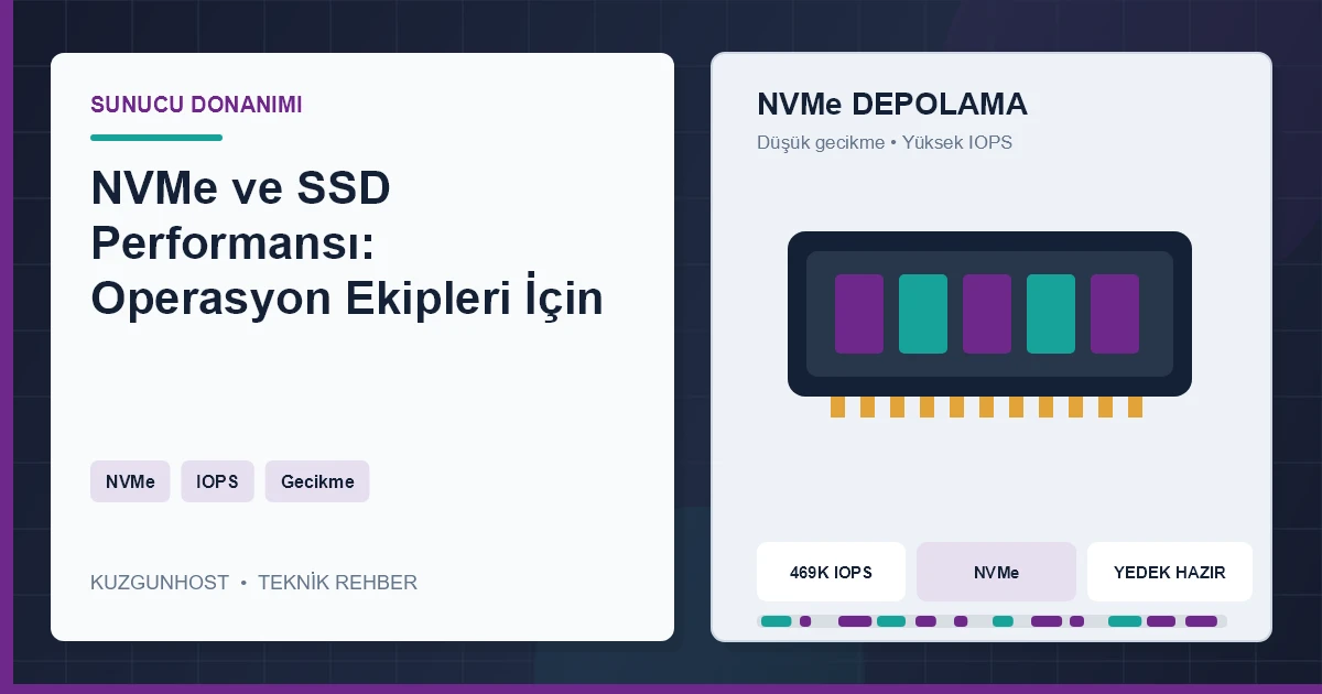 Sunucu kasasında yüksek hızlı NVMe depolama birimleri