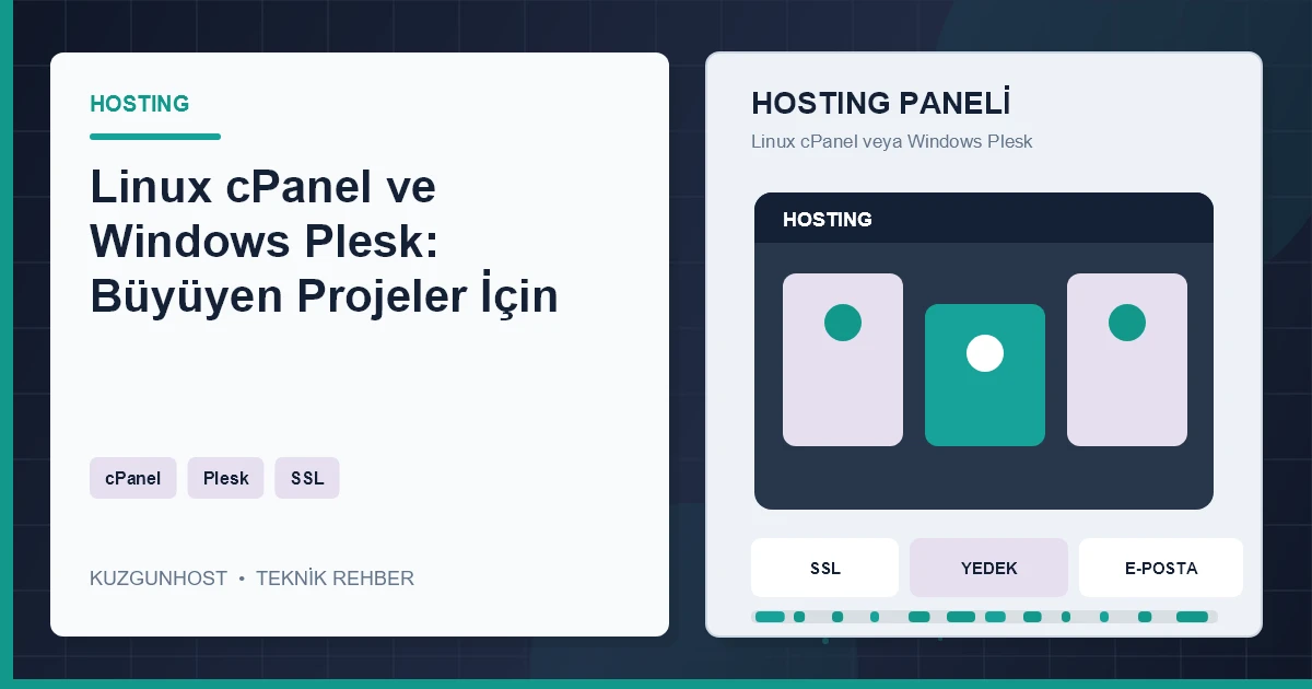 Hosting yönetim paneli ve sunucu altyapısı