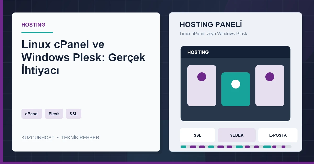 Hosting yönetim paneli ve sunucu altyapısı
