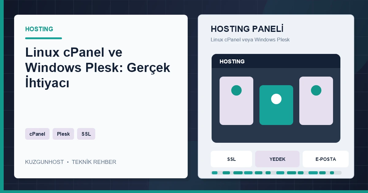 Hosting yönetim paneli ve sunucu altyapısı