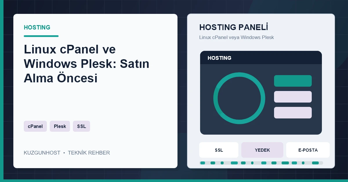 Hosting yönetim paneli ve sunucu altyapısı
