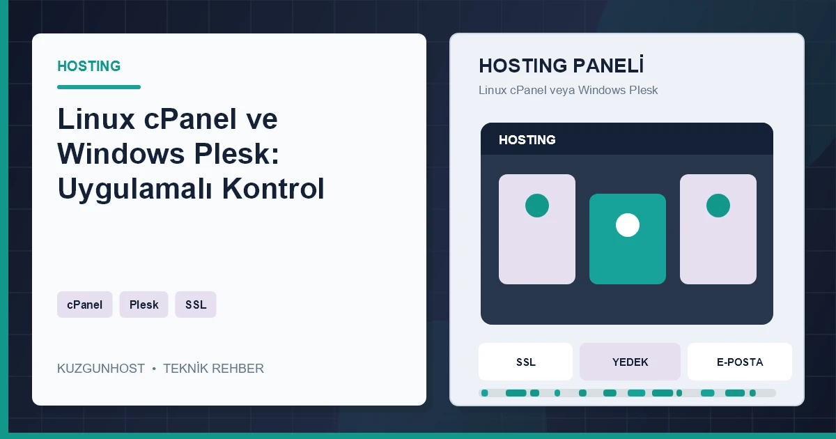 Hosting yönetim paneli ve sunucu altyapısı