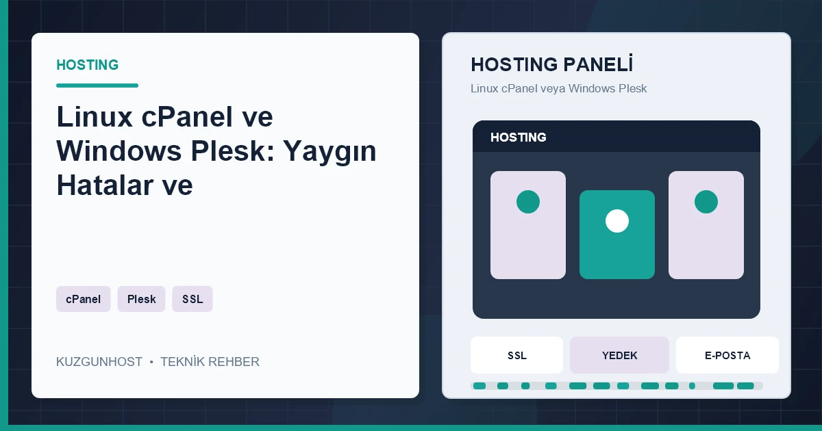 Hosting yönetim paneli ve sunucu altyapısı