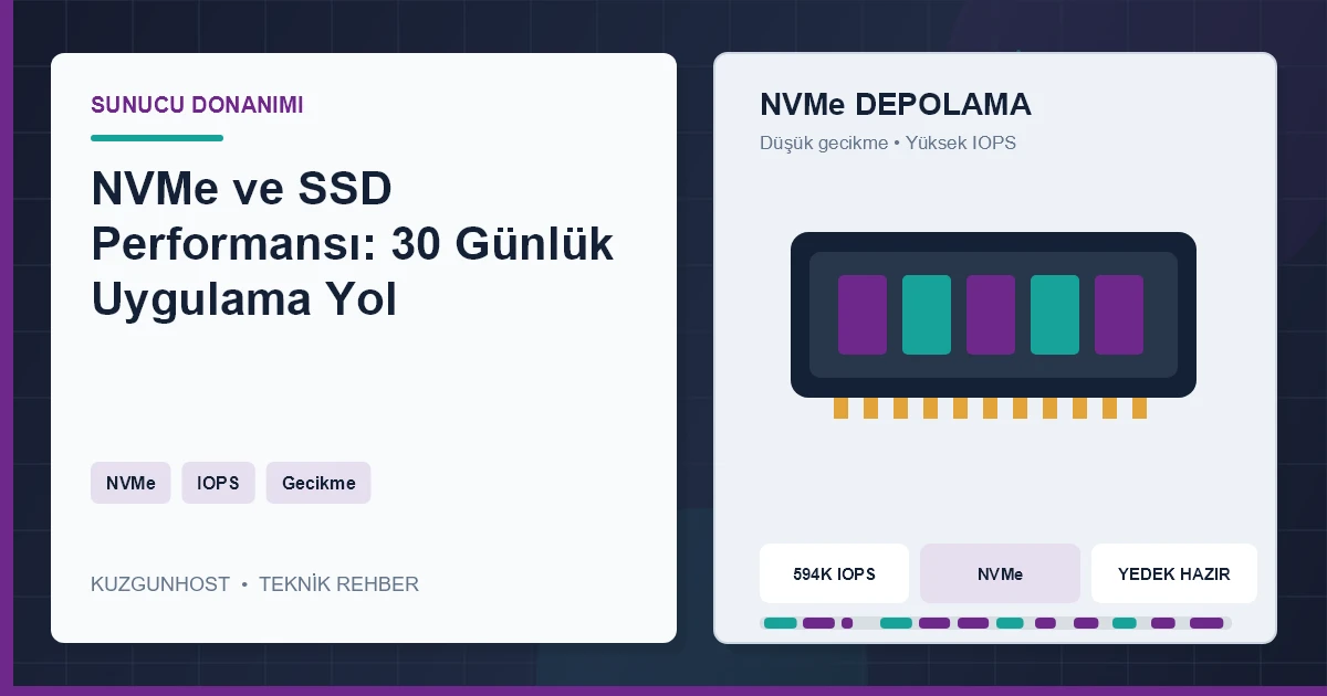 Sunucu kasasında yüksek hızlı NVMe depolama birimleri