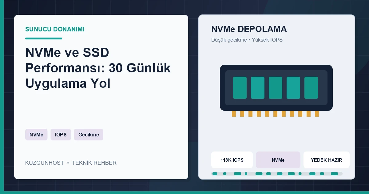 Sunucu kasasında yüksek hızlı NVMe depolama birimleri