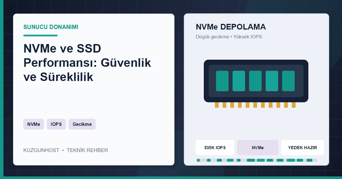 Sunucu kasasında yüksek hızlı NVMe depolama birimleri