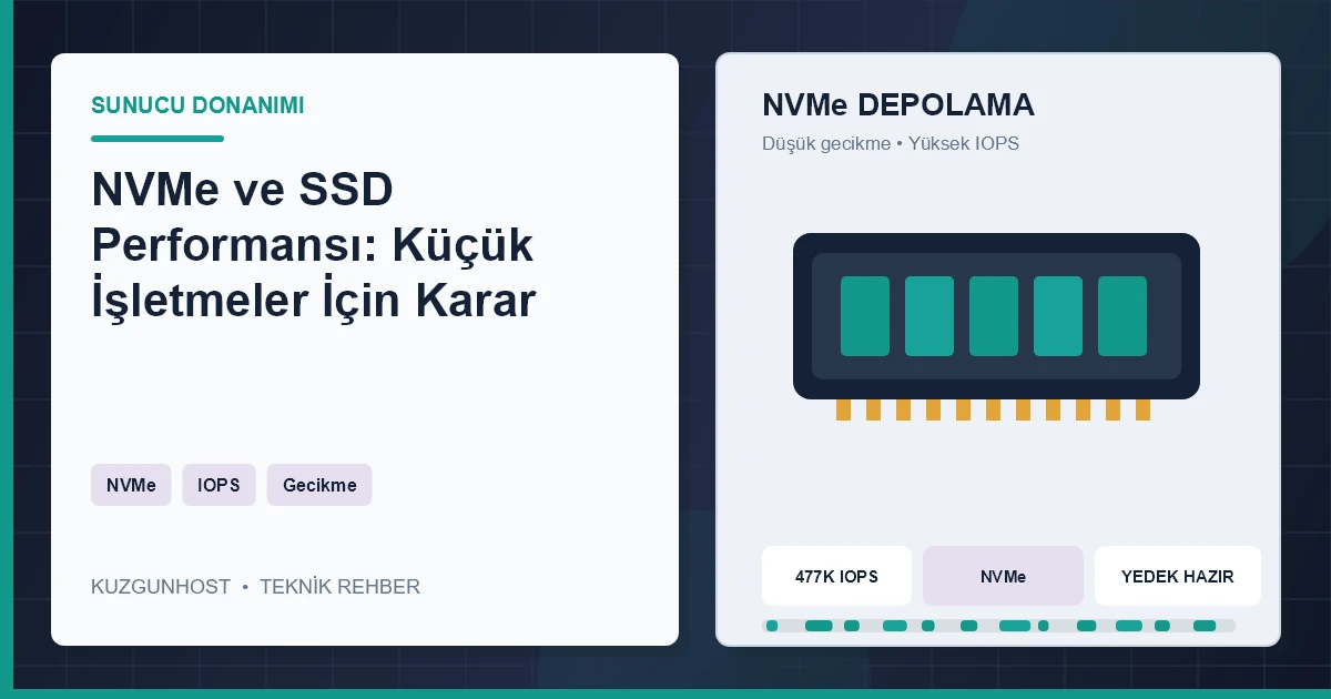 Sunucu kasasında yüksek hızlı NVMe depolama birimleri