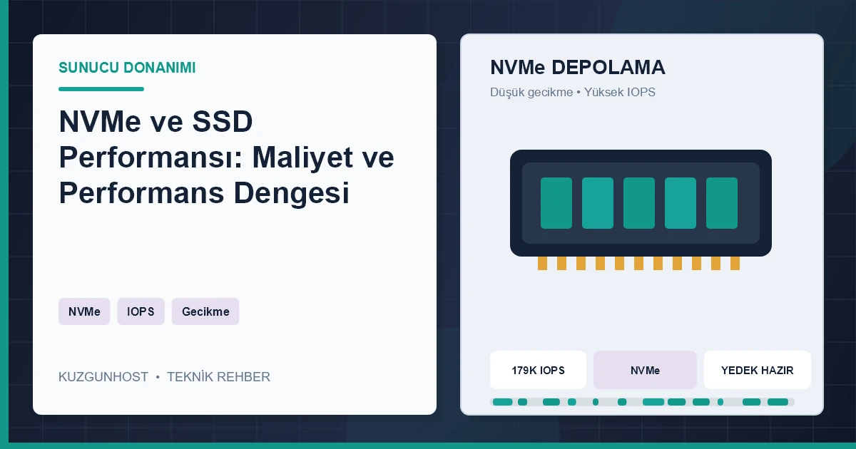 Sunucu kasasında yüksek hızlı NVMe depolama birimleri