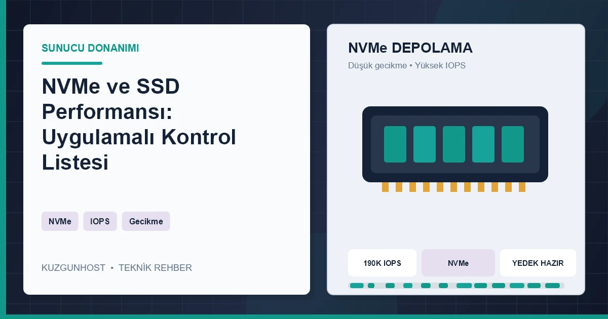 Sunucu kasasında yüksek hızlı NVMe depolama birimleri