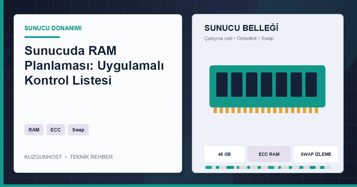 Sunucu anakartındaki RAM modülleri ve bellek altyapısı