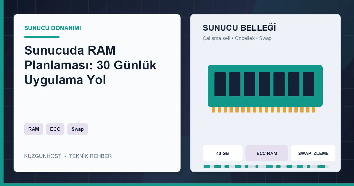 Sunucu anakartındaki RAM modülleri ve bellek altyapısı